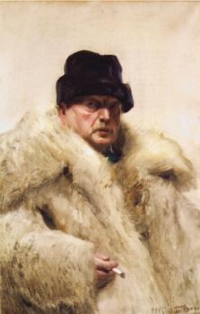 安德斯 左恩 Self-Portrait in a wolfskin 安德斯 左恩 Self-Portrait in a wolfskin